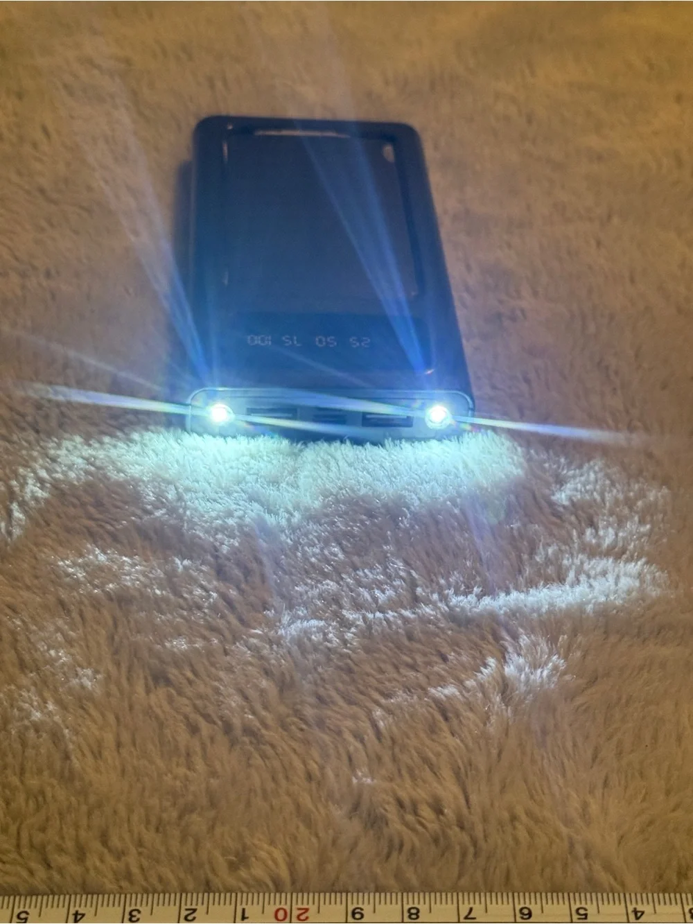 Portable Solar Power Bank Charger with 4 Built-In Cables & Dual LED Flashlight